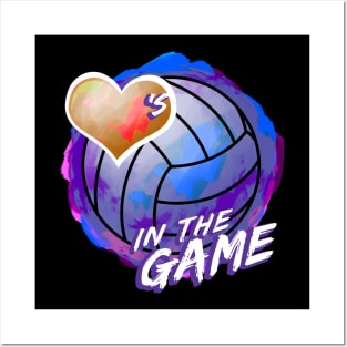 Volleyball - Hearts In The Game - Dirty Blue Posters and Art